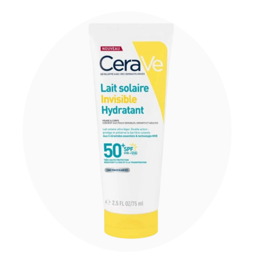 cerave ⎯ lait solaire invisible hydratant spf50+